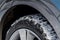 Closeup of car winter tire.