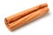 Closeup of Ceylon cinnamon stick isolated on the white background