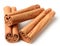 Closeup of Ceylon cinnamon sticks isolated on the white background