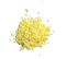 Closeup chemical ingredient on laboratory table Top View. Sodium sulfide flakes, a yellow appearance owing to the presence of