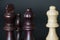 Closeup of chess pieces wooden