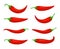 Closeup chilly pepper set