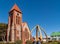 Closeup of Chirst Church Cathedral in Stanley, Falklands, UK