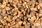 Closeup chocolate raisins and puffed rice texture background