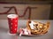 Closeup on christmas snacks on table