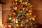 Closeup of Christmas tree background, xmas decoration