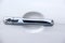 Closeup chrome car door handle