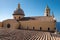 Closeup of the Church of San Gennaro in the little town of Praiano on the Amalfi Coast, Southern Italy