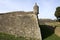 Closeup city walls of Portuguese fortress, Valenca.