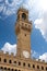Closeup of the Clock Tower of Palazzo Vecchio - Florence Tuscany Italy