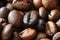 Closeup of coffe grains