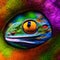 closeup of a colorful chameleon lizard. generative AI