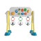 Closeup of a colorful Chicco 3 in 1 deluxe play gym on the white background