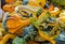 Closeup of Colorful Gourds