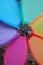 Closeup of Colorful Rainbow Pinwheel Spinning