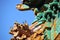 Closeup of the colorful wall patterns of the Beijing Xiangshan Zongjing Dazhao Temple in China