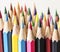 Closeup of colourful color pencil stationery