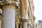 Closeup columns and lantern on Main Square in Krakow, Ploand.