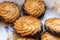 Closeup of cookies on a plate. Tasty biscuit. Sweet dessert. Delicious cookie food