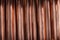 Closeup copper cable coil background texture, industry factory