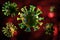 Closeup Coronavirus Cells 3D Illustration