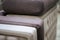 Closeup of cream and gray shaded leather furniture