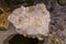 Closeup of a crystal quartz rock, White pure crystalline, mineral earth stone, spiritual healing crystals