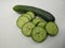 Closeup cucumber on a white