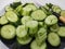 Closeup cucumber on a white