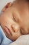 Closeup Cute Mixed-Race Baby Sleeping