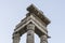 Closeup of the debris of the historical towers in the Roman Forum in Rome, Italy