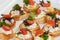 Closeup of delicious canape served on white plate