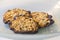 Closeup of delicious florentine cookies in a glass bowl