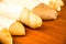 Closeup delicious varities of fresh bread
