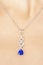 Closeup of Designer Ladies Pendant with Tanzanite