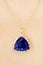 Closeup of Designer Ladies Pendant with Tanzanite