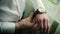 Closeup designer watch on businessman hand. Clip. Hand of businessman with a clock