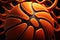 Closeup detail of basketball ball texture background. Team sport concept. AI Generation