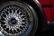 Closeup of a detail of the beautiful BBS rims of the classic second-generation Volkswagen Golf mk2