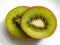 closeup detail kiwi fruit on white background