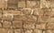 Closeup Detail of a Limestone Wall Built by Nabateans on the Spice Route