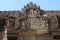 Closeup of detail mural and bas relief in ancient angkor wat temple, hindu culture and religon in khmer civilisation