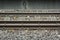 Closeup Detail Rail Subway Public Tranportation Tracks Metal Gravel Ground