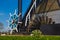 Closeup details of Dutch windmill at Kinderdijk, the Netherlands