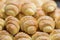 Closeup details of fresh baked Croissants.