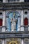 Closeup of details of medieval architecture on in the historical center of Antwerp