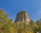 Closeup of the Devils Tower National Monument