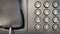 Closeup dial telephone keypad concept for communication, contact us and customer service support