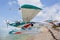 Closeup of a Docked Key West Charter Seaplane At Dry Tortugas