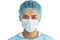Closeup Doctor Wearing Medical Mask  Isolated